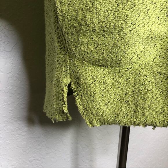 Soft Surroundings neon yellow lime green hooded knit tunic top size Small - Picture 6 of 15